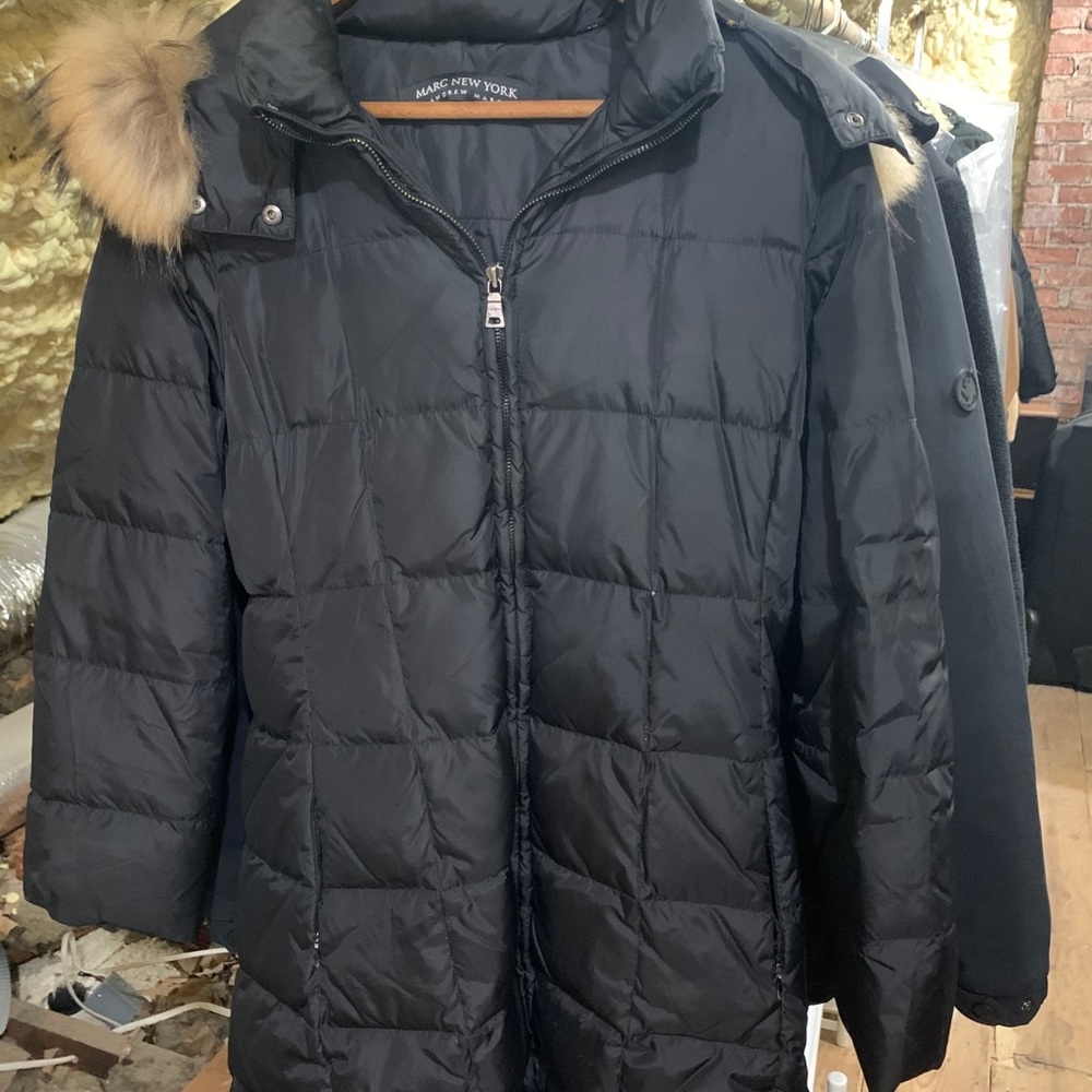 Down coat with hood